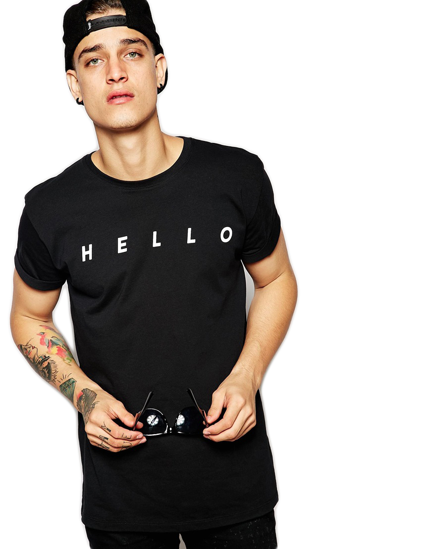 Tricou negru barbati - HELLO